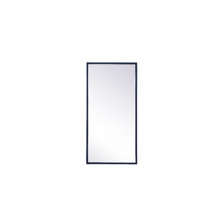 ELEGANT DECOR 14 x 28 in. Metal Frame Rectangle Mirror, Blue MR41428BL